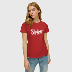 Женская футболка хлопок Slipknot на спине - фото 2