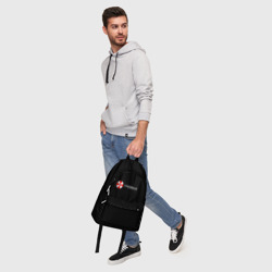 Рюкзак с принтом Umbrella Corporation 2 для любого человека, вид спереди №5. Цвет основы: белый