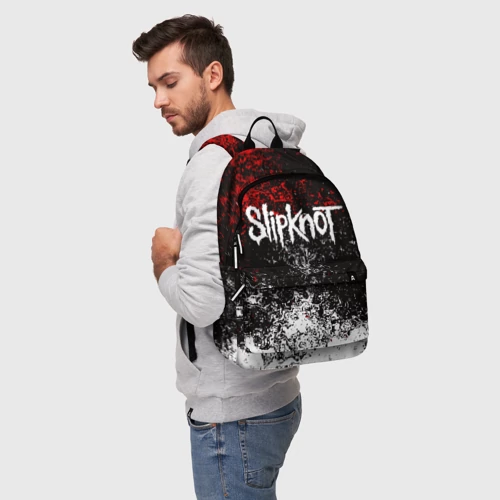 Рюкзак 3D с принтом Slipknot Слипкнот, фото на моделе #1