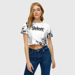 Женская футболка Crop-top 3D Slipknot Слипкнот - фото 2