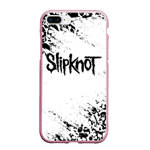 Чехол для iPhone 7Plus/8 Plus матовый Slipknot Слипкнот, цвет розовый