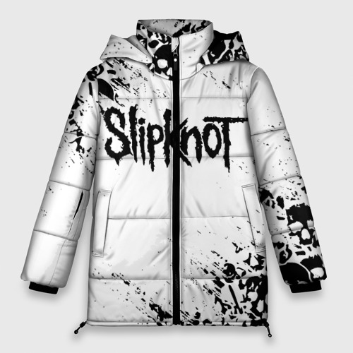 Женская зимняя куртка Oversize Slipknot Слипкнот, цвет светло-серый