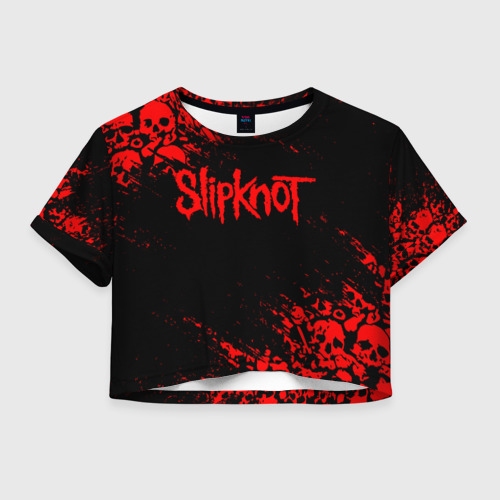Женская футболка Crop-top 3D Slipknot, цвет 3D печать
