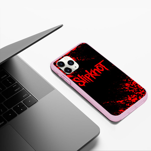 Чехол для iPhone 11 Pro Max матовый Slipknot, цвет розовый - фото 5