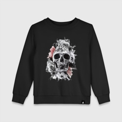 Детский свитшот хлопок Vanguard skull and flowers