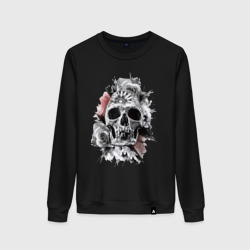 Женский свитшот хлопок Vanguard skull and flowers