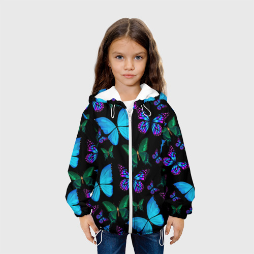 Детская куртка 3D Бабочки, цвет белый - фото 4