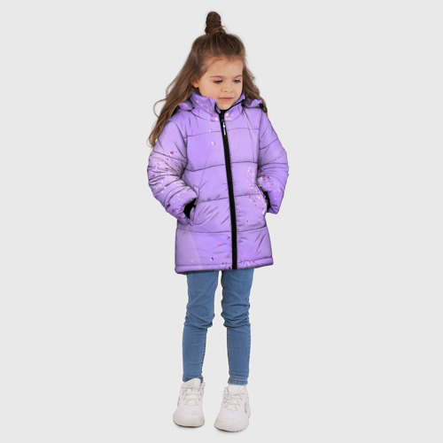 Зимняя куртка для девочек 3D Сиреневый цвет, цвет черный - фото 5
