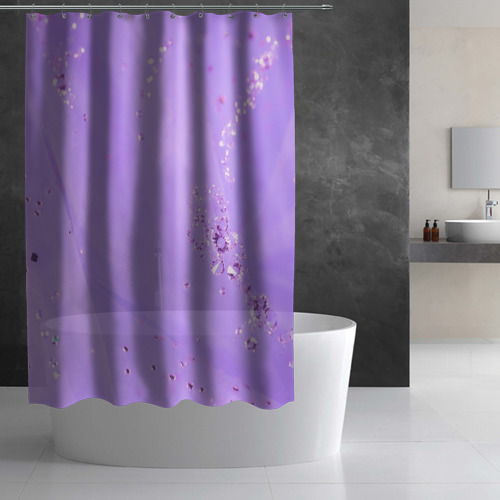 Штора 3D для ванной Сиреневый цвет - фото 3
