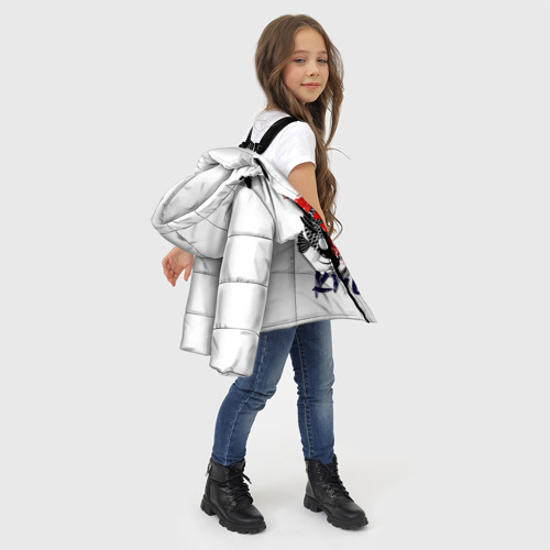 Зимняя куртка для девочек 3D Карпы Кои Киото, цвет черный - фото 6