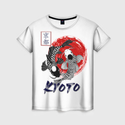 Женская футболка 3D Карпы Кои Киото
