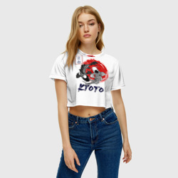 Женская футболка Crop-top 3D Карпы Кои Киото - фото 2