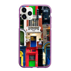 Чехол для iPhone 11 Pro Max матовый London Doors цифровой коллаж