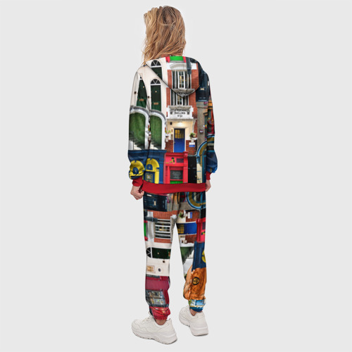 Женский костюм с толстовкой 3D London Doors цифровой коллаж, цвет красный - фото 4