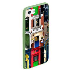 Чехол для iPhone 5/5S матовый London Doors цифровой коллаж - фото 2