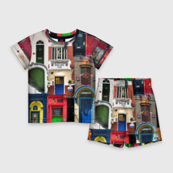 Детский костюм с шортами 3D London Doors цифровой коллаж