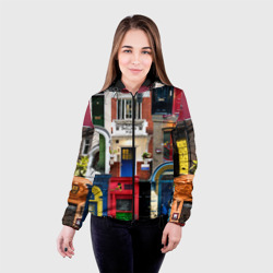 Женская куртка 3D London Doors цифровой коллаж - фото 2