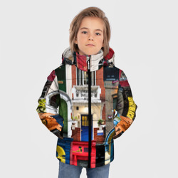 Зимняя куртка для мальчиков 3D London Doors цифровой коллаж - фото 2