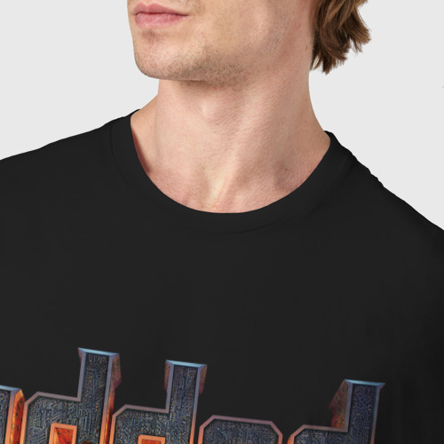 Мужская футболка хлопок Iddqd Doom, цвет черный - фото 6
