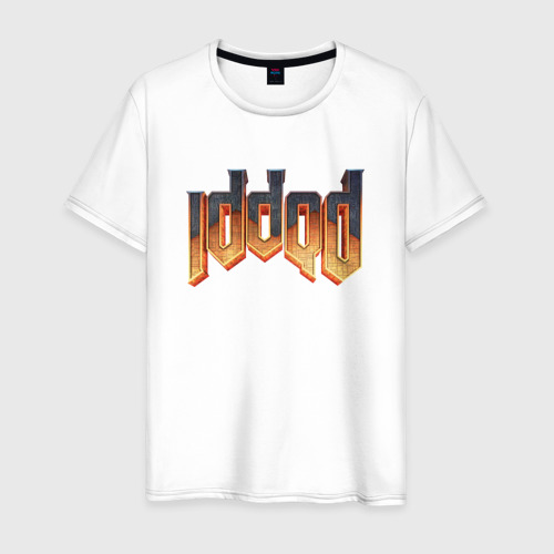 Мужская футболка из хлопка с принтом Iddqd Doom, вид спереди №1