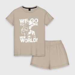 Женская пижама с шортиками хлопок Мы отправляемся в новый мир