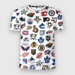 Мужская футболка 3D Slim Логотипы НХЛ
