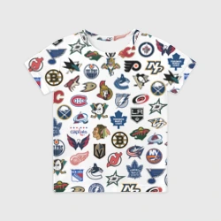 Детская футболка 3D Логотипы НХЛ