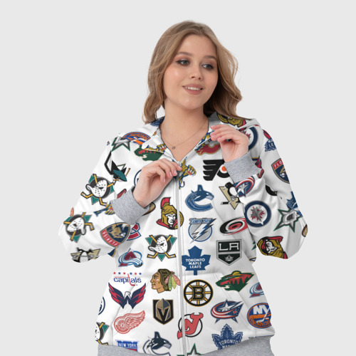 Женский костюм 3D Логотипы НХЛ, цвет меланж - фото 7