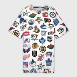 Платье-футболка 3D Логотипы НХЛ