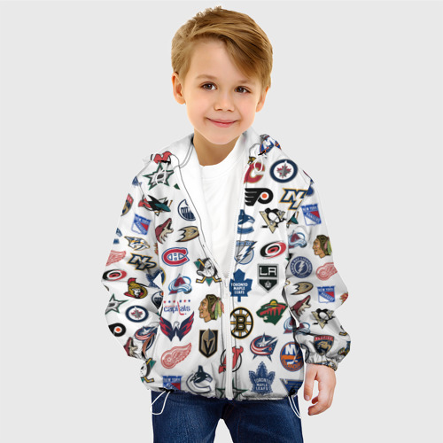 Детская куртка 3D Логотипы НХЛ, цвет белый - фото 3