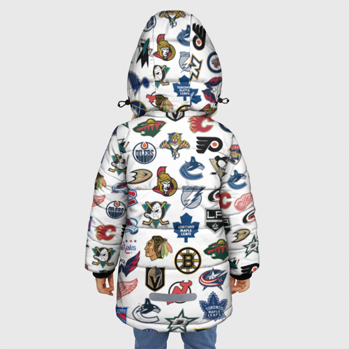 Зимняя куртка для девочек 3D Логотипы НХЛ, цвет светло-серый - фото 4