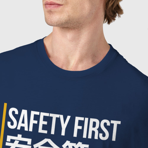 Мужская футболка хлопок Safety First, цвет темно-синий - фото 6