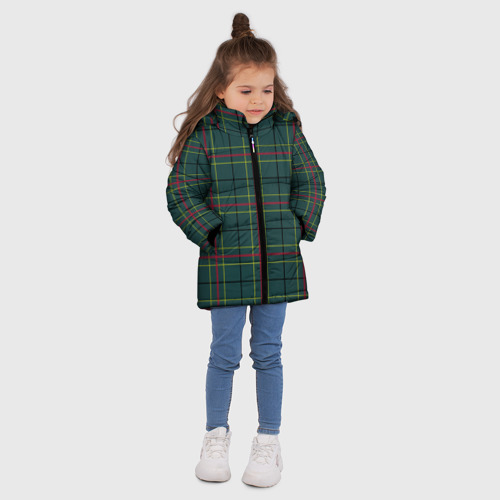 Зимняя куртка для девочек 3D Шотландка, цвет черный - фото 5