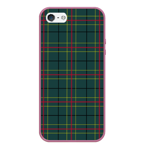 Чехол для iPhone 5/5S матовый Шотландка, цвет розовый