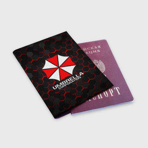 Обложка для паспорта матовая кожа Umbrella Corp, цвет фиолетовый - фото 3