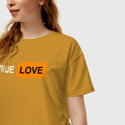 Женская футболка хлопок Oversize True Love - фото 2
