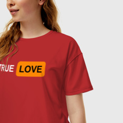 Женская футболка хлопок Oversize True Love - фото 2