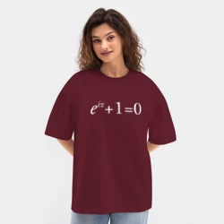 Женская футболка Oversize хлопок texturе e^?i + 1 = 0, Тождество Эйлера - фото 2