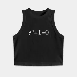 Женская укороченная майка-топ хлопок e^?i + 1 = 0, Тождество Эйлера