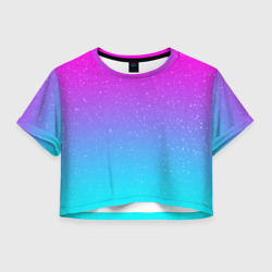 Женская футболка Crop-top 3D Neon space