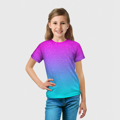 Детская футболка 3D Neon space, цвет 3D печать - фото 5