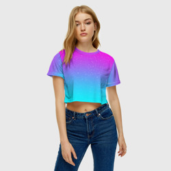 Женская футболка Crop-top 3D Neon space - фото 2