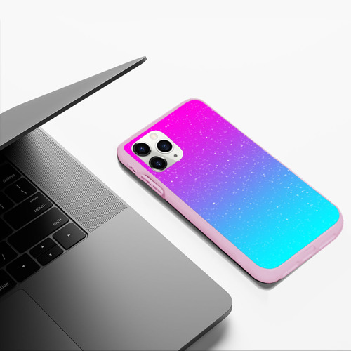 Чехол для iPhone 11 Pro Max матовый Neon space, цвет розовый - фото 5