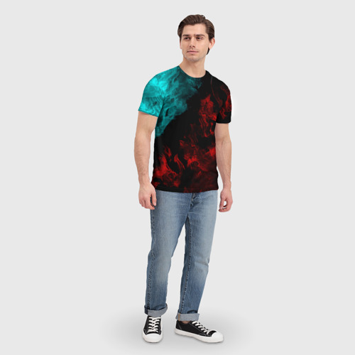 Мужская футболка 3D Неоновый огонь - фото 5