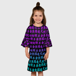 Детское платье 3D Неоновые иероглифы neon - фото 2