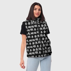 Женский жилет утепленный 3D Иероглифы - фото 2