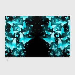 Флаг 3D Неоновые бабочки neon