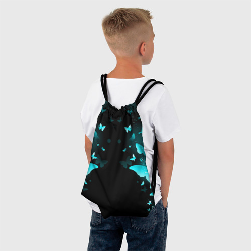 Рюкзак-мешок 3D Неоновые бабочки neon - фото 4