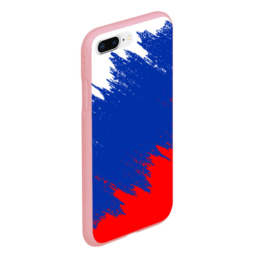 Чехол для iPhone 7Plus/8 Plus матовый Россия триколор, цвет баблгам - фото 3