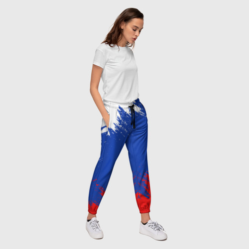 Женские брюки 3D Россия триколор, цвет 3D печать - фото 5